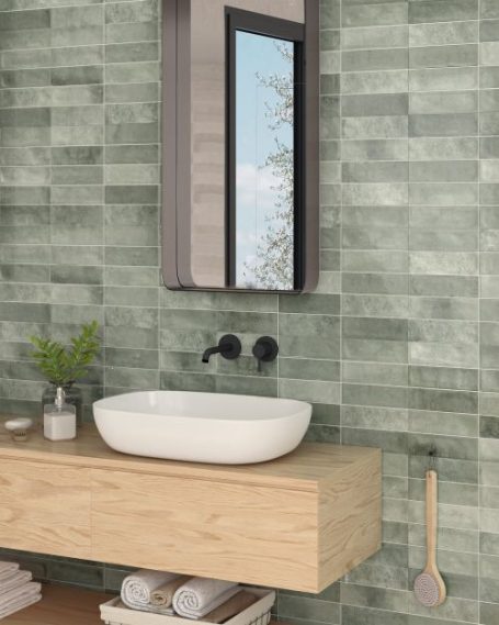 Light green wall tiles